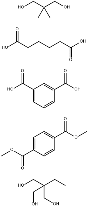 1,3-Benzenedicarboxylic acid, polymer with dimethyl 1,4-benzenedicarboxylate, 2,2-dimethyl-1,3-propanediol, 2-ethyl-2-(hydroxymethyl)-1,3-propanediol and hexanedioic acid Struktur