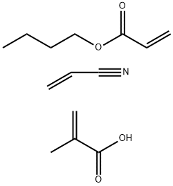 2-Propenoic acid, 2-methyl-, polymer with butyl 2-propenoate and 2-propenenitrile, ammonium salt Struktur