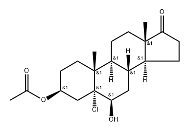 5-Chloro-3,6-dihydroxy-5-androstan-17-one 3-acetate Structure