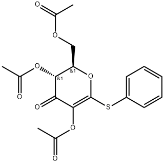 D-erythro-Hex-1-enopyranosid-3-ulose, phenyl 1-thio-, 2,4,6-triacetate Structure