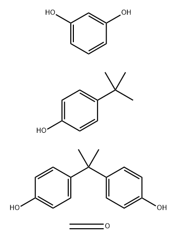 甲醛与1,3-苯二酚、4-(1,1-二甲基乙基)苯酚和4,4-(1-甲基亚乙基)二苯酚的聚合物, 65733-77-9, 结构式