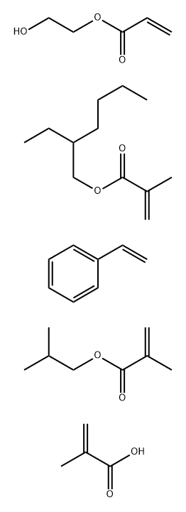 2-Propenoic acid, 2-methyl-, polymer with ethenylbenzene, 2-ethylhexyl  2-methyl-2-propenoate, 2-hydroxyethyl 2-propenoate and 2-methylpropyl  2-methyl-2-propenoate Struktur