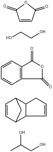 顺丁烯二酸酐与乙烯、丙二醇、3A,7A-二氢化-4,7-亚甲基-1H-茚和邻苯二甲酸酐的聚合物,65992-48-5,结构式