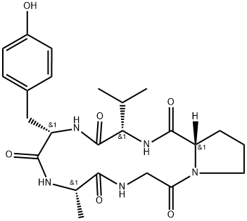 Cyclo(L-alanylglycyl-L-prolyl-L-valyl-L-tyrosyl) Struktur