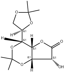 3,5:6,7-二-O-(1-甲基亚乙基)-D-甘油型-D-古洛-庚糖酸 GAMMA-内酯, 6605-22-7, 结构式