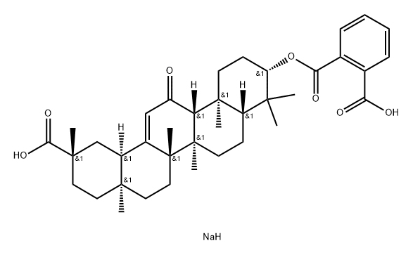 glycyrrhetinic acid 3-O-hemiphthalate, 66067-20-7, 结构式