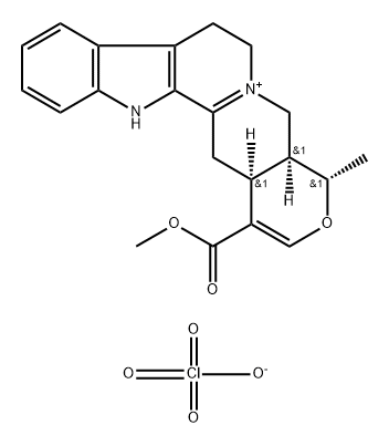 (19alpha,20alpha)-3,4,16,17-tetradehydro-16-(methoxycarbonyl)-19-methyloxayohimbanium perchlorate Struktur