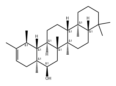 (18α,19α)-ウルサ-20-エン-16α-オール 化学構造式