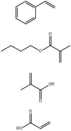 2-Propenoic acid, 2-methyl-, polymer with butyl 2-methyl-2-propenoate, ethenylbenzene and 2-propenoic acid, ammonium salt Struktur