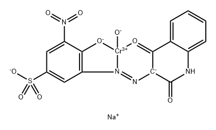 Chromate, hydroxy[4-hydroxy-3-nitro-5-[(1,2,3,4-tetrahydro-2,4-dioxo-3-quinolinyl)azo]benzenesulfonato]-, sodium Struktur