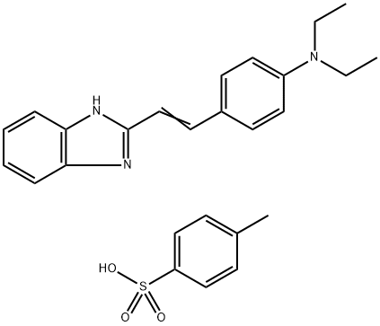 Benzenamine, 4-[2-(1H-benzimidazol-2-yl)ethenyl]-N,N-diethyl-, 4-methylbenzenesulfonate (1:1) Structure