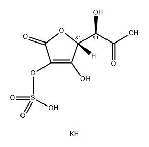 L-threo-Hex-2-enaric acid,1,4-lactone,2-(hydrogen sulfate), tripotassium salt,66757-70-8,结构式