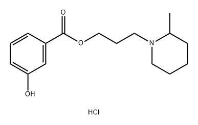 Benzoic acid, m-hydroxy-, 3-(2-methylpiperidino)propyl ester, hydrochloride Struktur