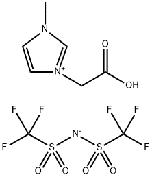 1-羧甲基-3-甲基咪唑双(三氟甲烷磺酰)亚胺盐 结构式