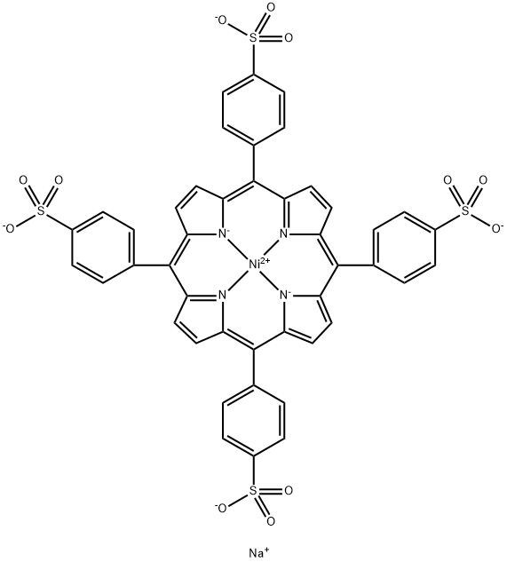 镍盐(4-), [[4,4',4'',4'''-(21H,23H-卟吩-5,10,15,20-四基-ΚN21,ΚN22,ΚN23,ΚN24)四[苯磺酸根] ]](6)]-,四钠 结构式