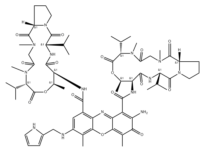 7-[[(1H-Pyrrol-2-yl)methyl]amino]actinomycin D 结构式