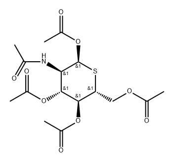 2-乙酰胺基 - 1,3,4,6-四-O-乙酰基-2-脱氧-5-硫代 - Α-D-吡喃葡萄糖, 67561-97-1, 结构式