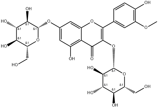 异鼠李素-3,7-O-二葡萄糖苷, 6758-51-6, 结构式