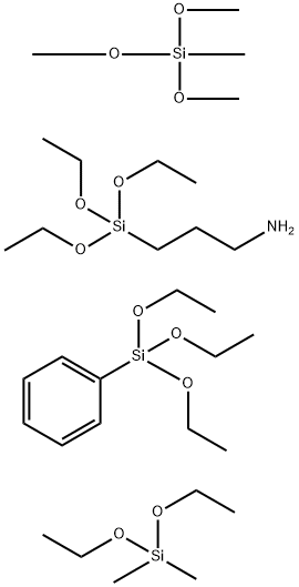 1-Propanamine, 3-(triethoxysilyl)-, polymer with diethoxydimethylsilan e, triethoxyphenylsilane and trimethoxymethylsilane,67599-32-0,结构式