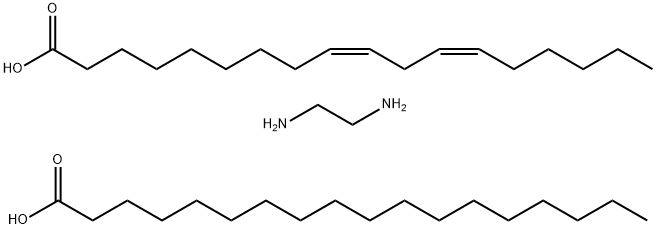 9,12-十八烷二烯酸(Z,Z)-二聚物与1,2-乙烷二胺和十八烷酸的聚合物, 67651-24-5, 结构式