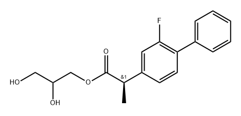 [1,1'-Biphenyl]-4-acetic acid, 2-fluoro-α-methyl-, 2,3-dihydroxypropyl ester, (αR)- Structure