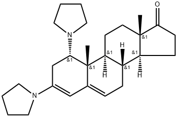 Androsta-3,5-dien-17-one, 1,3-di-1-pyrrolidinyl-, (1α)- Structure