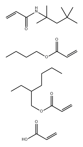 2-Ethylhexyl 2-propenoate, polymer with butyl 2-propenoate, 2-propenoi c acid and N-(1,1,3,3-tetramethylbutyl)-2-propenamide|