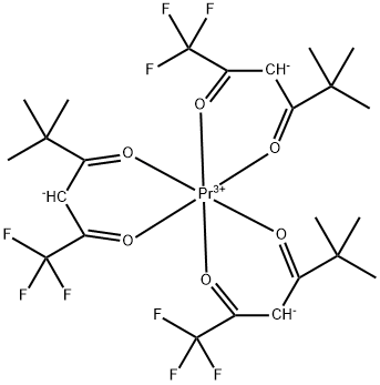 Praseodymiumtris-(5,5-dimethyl-1,1,1-trifluoro-2,4-hexanedionate) Structure