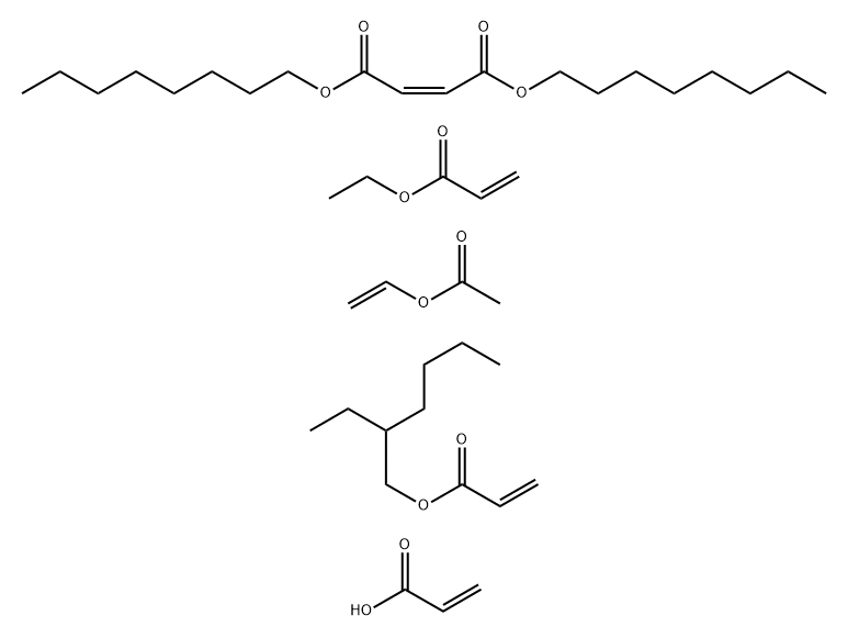 2-Ethylhexyl acrylate, acrylic acid, dioctyl maleate, vinyl acetate, e thyl acrylate polymer,67827-83-2,结构式