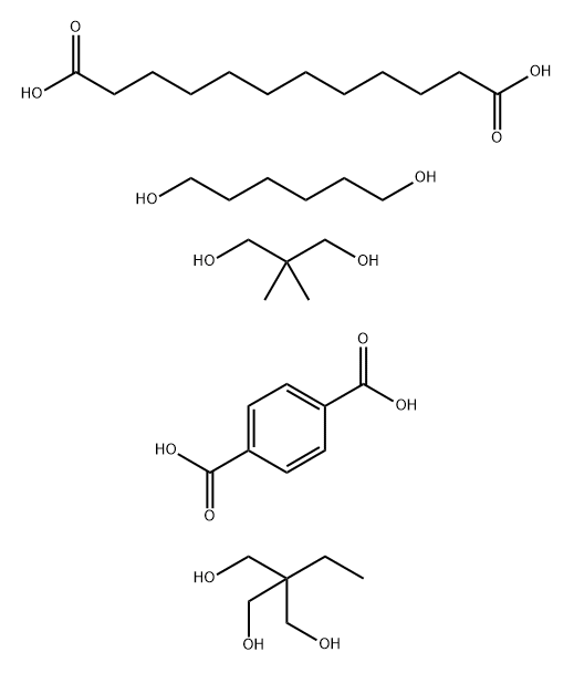 对苯二甲酸与癸二酸、新戊基二醇、2-乙基-2-羟甲基-1,3-丙二醇和1,6-己二醇的聚合物,67875-36-9,结构式