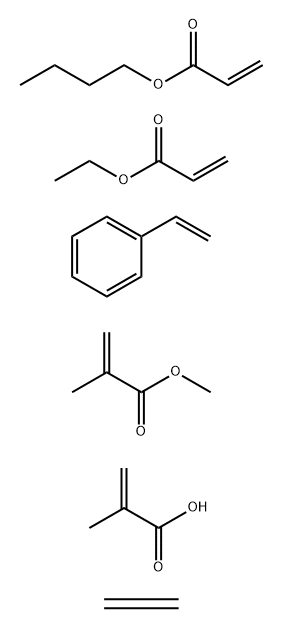 2-Propenoic acid, 2-methyl-, polymer with butyl 2-propenoate, ethene, ethenylbenzene, ethyl 2-propenoate and methyl 2-methyl-2-propenoate Struktur