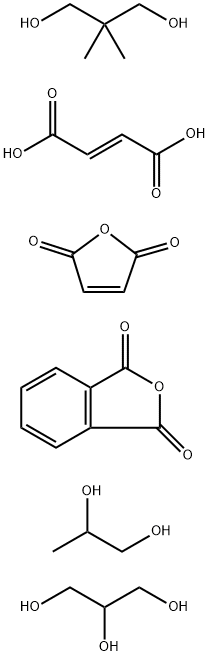 1,2,3-丙三醇与2-顺丁烯二酸、2,2-二甲基-1,3-丙二醇、2,5-呋喃二酮、1,3-异苯并呋喃二酮和1,2-丙二醇的聚合物,67907-34-0,结构式