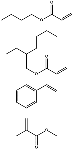 2-Propenoic acid, 2-methyl-, methyl ester, polymer with butyl 2-propenoate, ethenylbenzene and 2-ethylhexyl 2-propenoate Structure