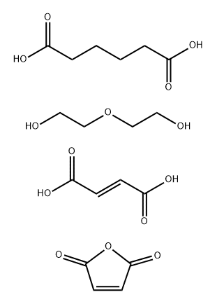 Hexanedioic acid, polymer with (E)-2-butenedioic acid, 2,5-furandione and 2,2'-oxybis(ethanol) Struktur