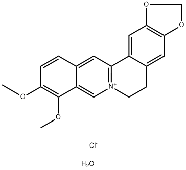 BERBERINE CHLORIDE HYDRATE, 68030-18-2, 结构式