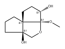 5H-Dicyclopenta[b,c]furan-3,5a(6H)-diol, hexahydro-3a-methoxy-, (3R,3aR,5aR,8aS)-rel- (9CI) Structure