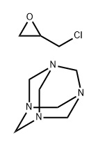 1,3,5,7-Tetraazatricyclo[3.3.1.13#,7]decane, polymer with (chloromethyl)oxirane Struktur
