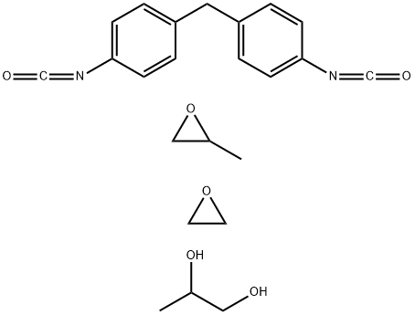 1,2-丙二醇与1,1'-亚甲基双[4-异氰酸根合苯基]和甲基环氧己烷的聚合物,68083-75-0,结构式
