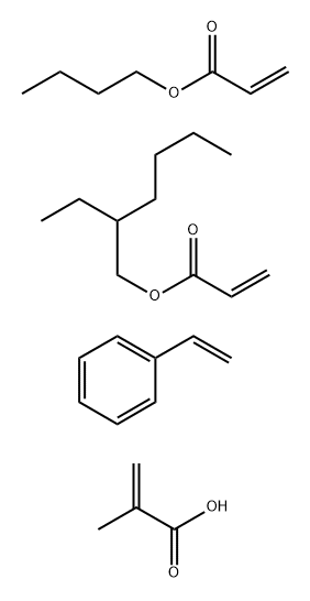 2-Methyl-2-propenoic acid polymer with butyl 2-propenoate, ethylbenzene and 2-ethylhexyl 2-propenoate Struktur