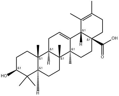 3β-ヒドロキシウルサ-12,19-ジエン-28-酸 化学構造式