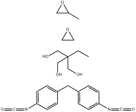 Methyloxirane,oxirane,2-ethyl-2-(hydroxymethyl)-1,3-propanediol ether,1,1'-methylenebis[4-isocyanatobenzene] polymer Struktur