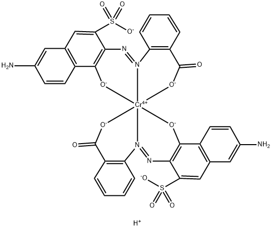 dihydrogen bis[2-[(6-amino-1-hydroxy-3-sulpho-2-naphthyl)azo]benzoato(3-)]chromate(2-) Structure