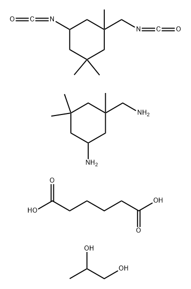 Hexanedioic acid, polymer with 5-amino-1,3,3-trimethylcyclohexanemethanamine, 5-isocyanato-1-(isocyanatomethyl)-1,3,3-trimethylcyclohexane and 1,2-propanediol Struktur
