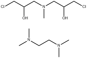 2-Propanol, 1,1-(methylimino)bis3-chloro-, polymer with N,N,N,N-tetramethyl-1,2-ethanediamine Struktur