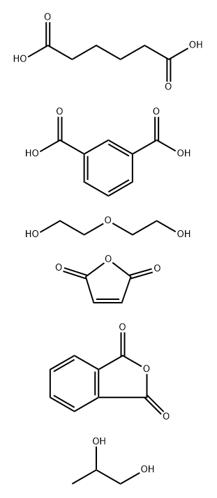 1,3-苯二甲酸与2,5-呋喃二酮、己二酸、1,3-异苯并呋喃二酮、2,2'-氧化双[乙醇]和1,2-丙二醇的聚合物,68140-88-5,结构式