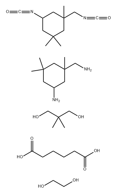 Hexanedioic acid, polymer with 5-amino-1,3,3-trimethylcyclohexanemethanamine, 2,2-dimethyl-1,3-propanediol, 1,2-ethanediol and 5-isocyanato-1-(isocyanatomethyl)-1,3,3-trimethylcyclohexane Struktur