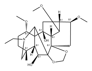 20-Ethyl-1α,14α,16β-trimethoxy-4-methyl-7,8-[methylenebis(oxy)]aconitane-6β,10-diol Structure