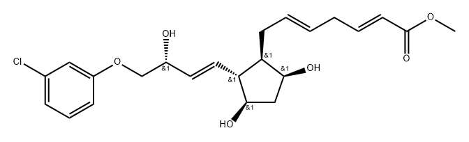 (2E,5E)-7-[(1R)-2β-[(E,R)-4-(3-クロロフェノキシ)-3-ヒドロキシ-1-ブテニル]-3α,5α-ジヒドロキシシクロペンタン-1α-イル]-2,5-ヘプタジエン酸メチル 化学構造式