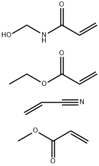 2-Propenoic acid, ethyl ester, polymer with N-(hydroxymethyl)-2-propenamide, methyl 2-propenoate and 2-propenenitrile Structure