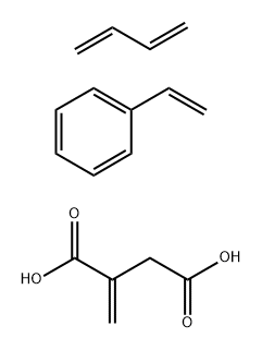 Butanedioic acid, methylene-, polymer with 1,3-butadiene and ethenylbenzene, ammonium salt|